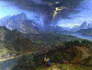 Mountain Landscape with Lightning., jean-francois millet